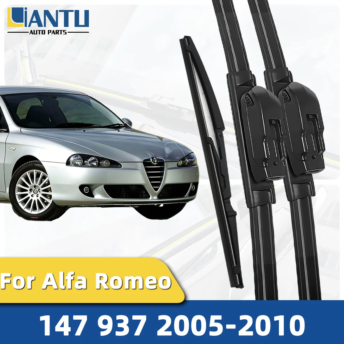 1/3PCS Front And Rear Wiper Kit For Alfa Romeo 147 937 2005-2010 Windshield Wiper Silent Wiper Automotive Accessories 2009 2008