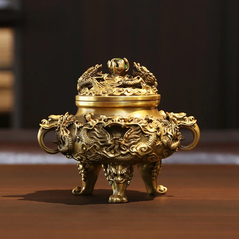 Brass incense burner Antique Kowloon incense Incense Road Products Aromatherapy  Living room sandalwood burner