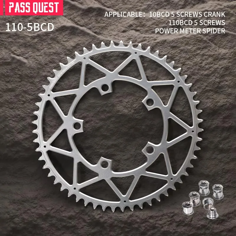 PASS QUEST chainring 110 bcd 5 bolt For Road Folding bike Crank or power meter spiders Bike narrow wide 110bcd chainring 5 bolt