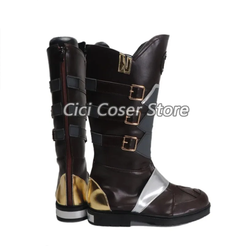 

dd54Zenless Zone Zero Cosplay Shoes ZZZ Lighter Dark Brown Boots Customized Women Men Halloween Party Carnival Roleplay