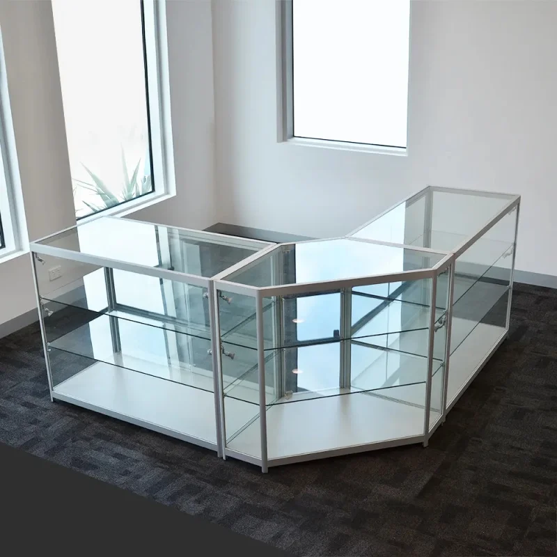 custom.KEWAY Luxulry Jewelry  Glass Display Showcase LED Display