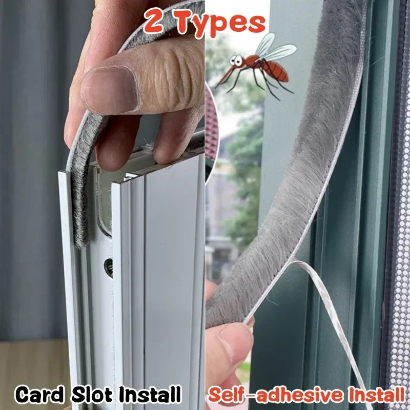 10M Door Window Sealing Strip Soundproof Brush Seal Weather Stripping Burlete Puerta Mousse Acoustique Windows Gap Foam Filler