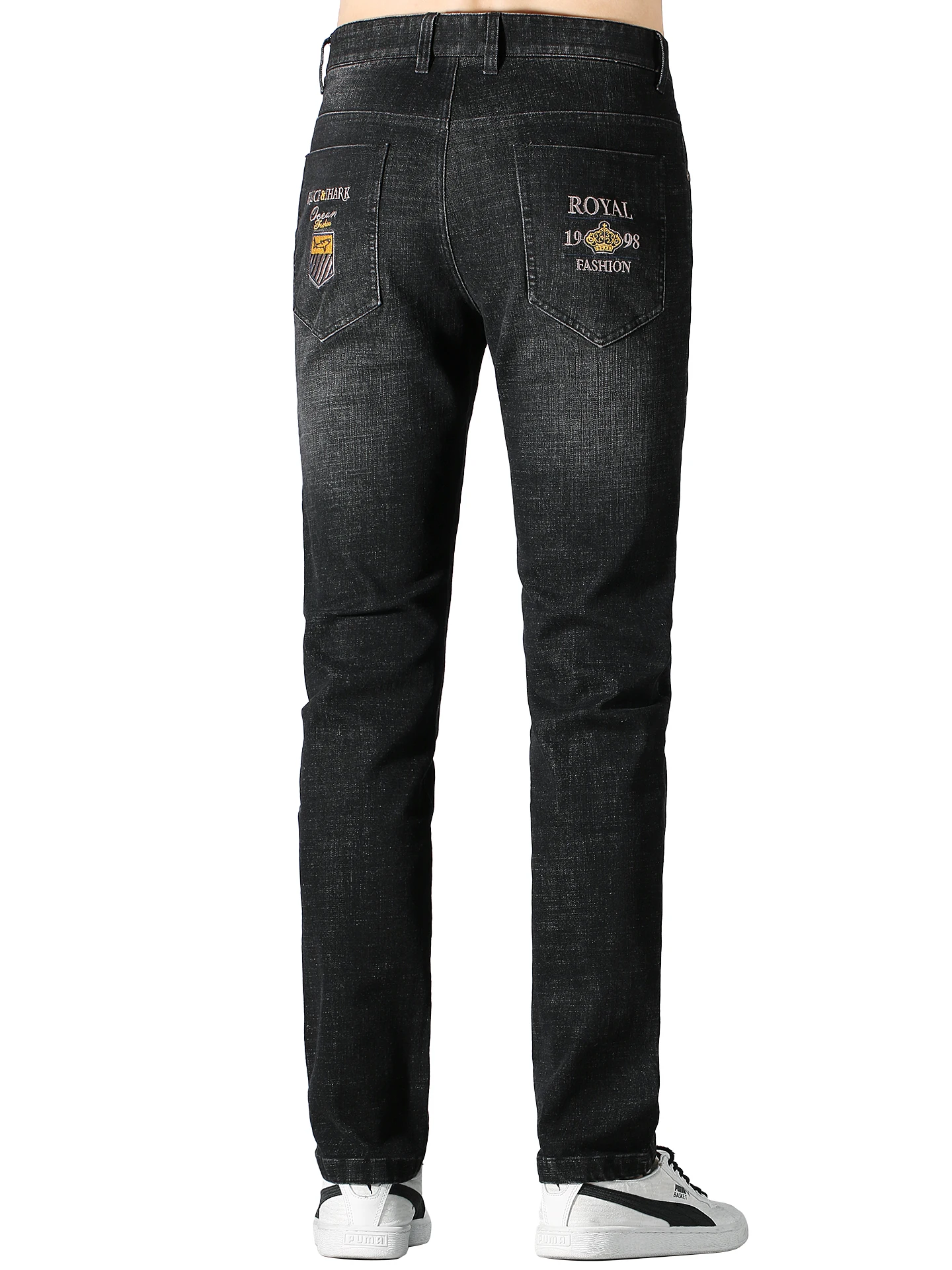 

Men's Straight Leg Jeans Autumn Winter New Sle Embroidered Loose Fit Bruce And ark Thi Large Size Long Trousers