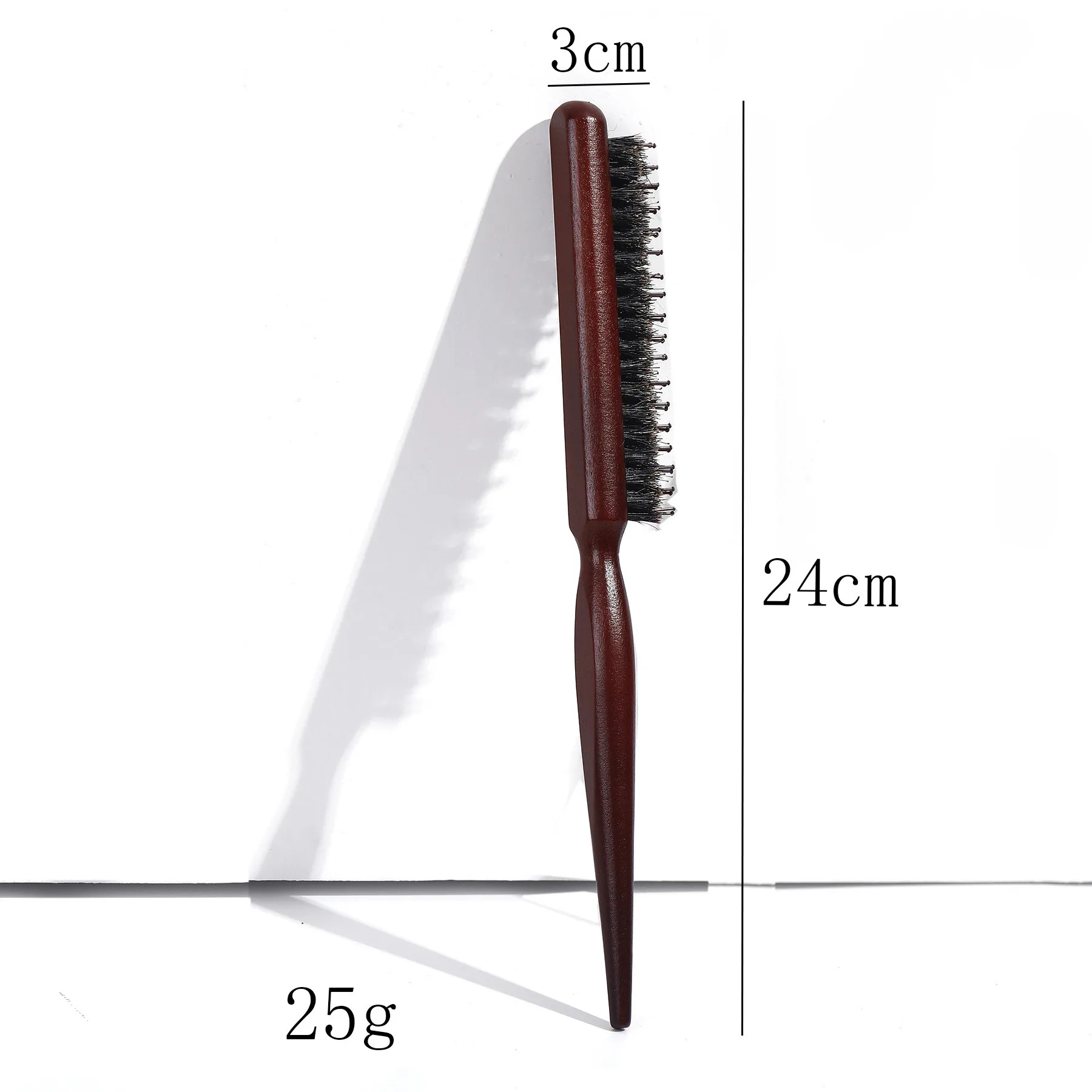 Customized LOGO Boar Bristle Teasing Brush for Fine Hair Teasing Comb Hair Brush for Edge Control Backcombing and Styling Hair