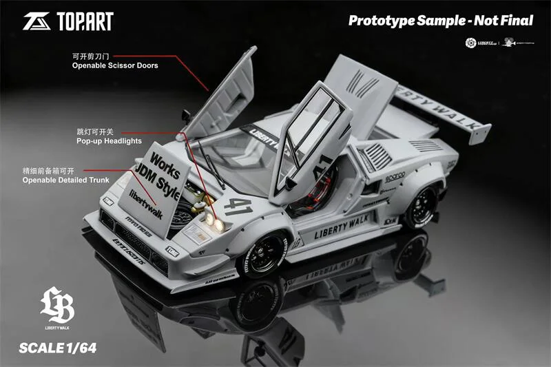 

Topart 1:64 LBWK Countach Alloy Vehicle Collectible Car Model