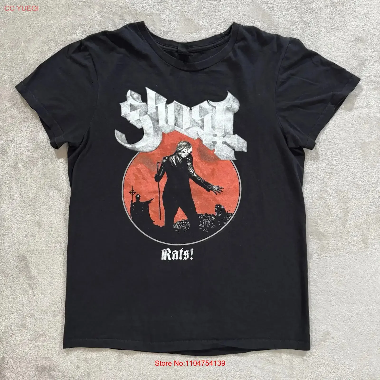 Ghost Rats Medium T Shirt Cardinal Copa Papa Emeritus IV Nameless Ghouls vintage Washed Slightly Top For Everyday Wear Casual