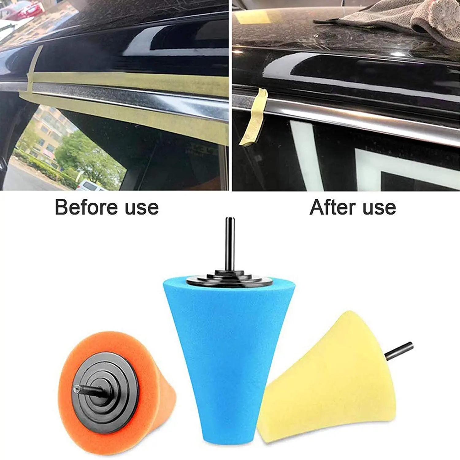 14 Pcs Set Drill Polishing Wheel Car Buffers and Polishers Foam Sponge Ball Buffing Pads for Automotive Car Wheels Hub Ceramic