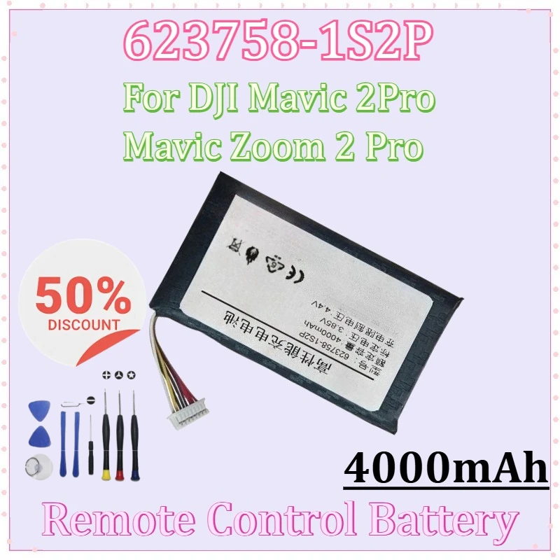 

New 623758-1S2P 3.85V 4000mAh UAV Remote Control Battery for DJI Mavic 2Pro/Mavic Zoom 2 Pro Replacement Rechargeable Batteries