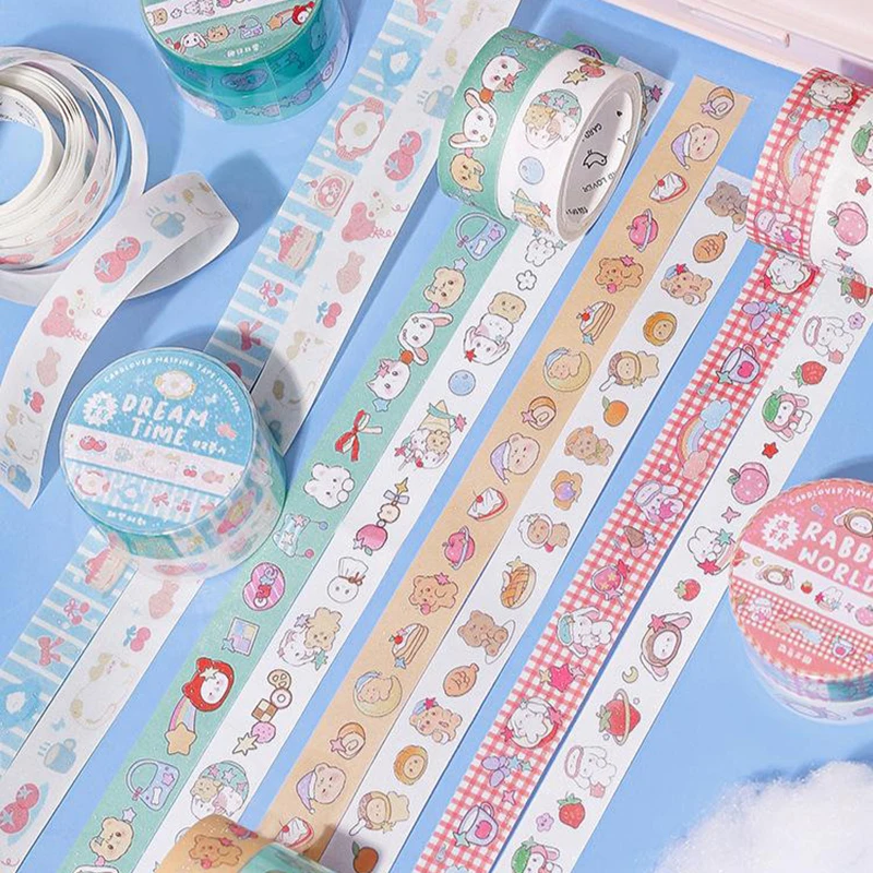 Lovely Retro Papel Decorativo Mascarando Washi Tape, Scrapbooking Suprimentos, Adesivo, Decoração Diário, Bonito, 2 Rolos