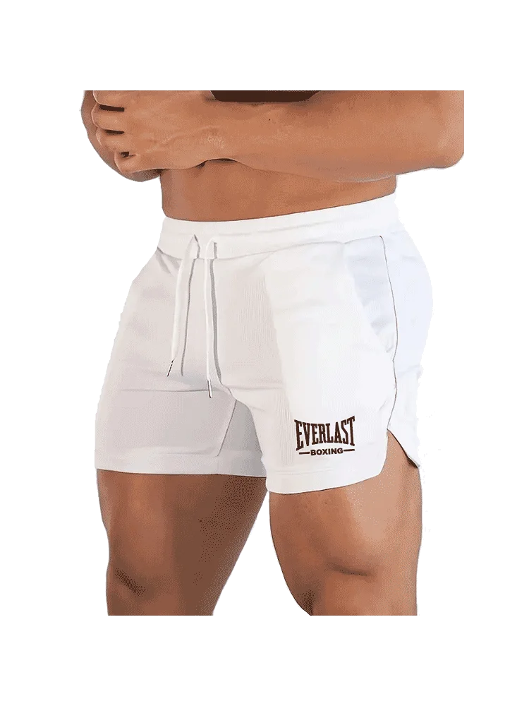 Men's Black 2-in-1 Soccer Athletic Shorts, Quick-Dry Breathable, Drawstring Waist, Ideal for Gym,Training & Football Gamestk0558