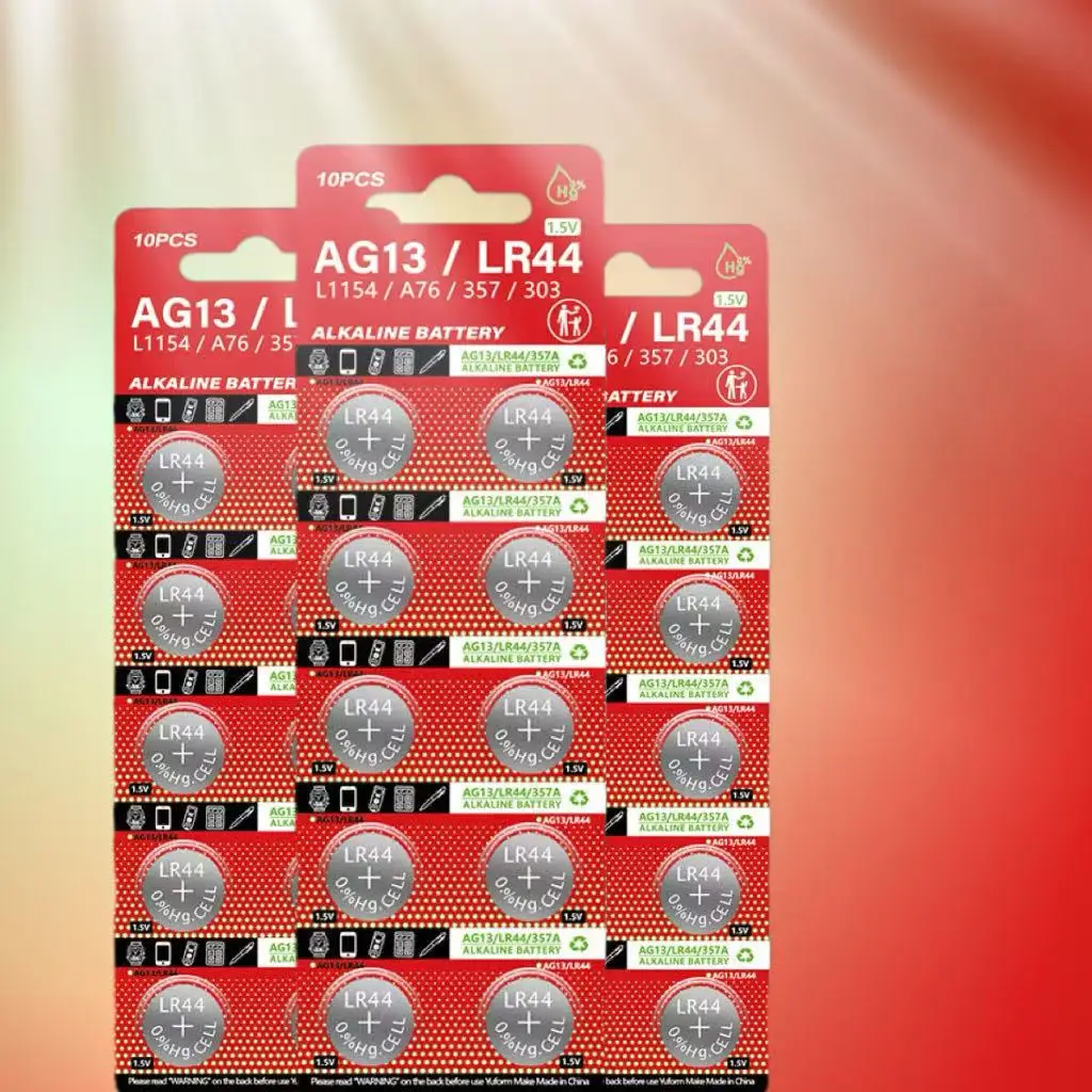 10PCS AG13 LR44 A76 L1154 357 1.5V 알카라인 버튼 배터리 어린이 안전 수은 프리 장난감 시계 리모컨용