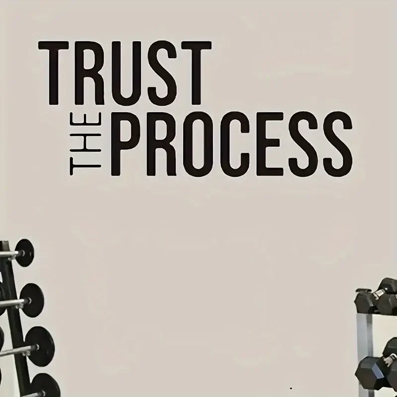 [Professionelles Dekor] „Trust The Process“ motivierender Wandaufkleber – Vinyl-Aufkleber für Fitnessstudio, Büro, Klassenzimmer oder körperliche Relax-Roo