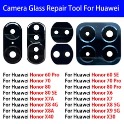 100% NEW Back Rear Camera Glass Lens With Adhesive For Huawei Honor 60 70 Se 80 Pro X6 X7 X7A X8A X30 X40 X8 4G X9 5G 90 Lite