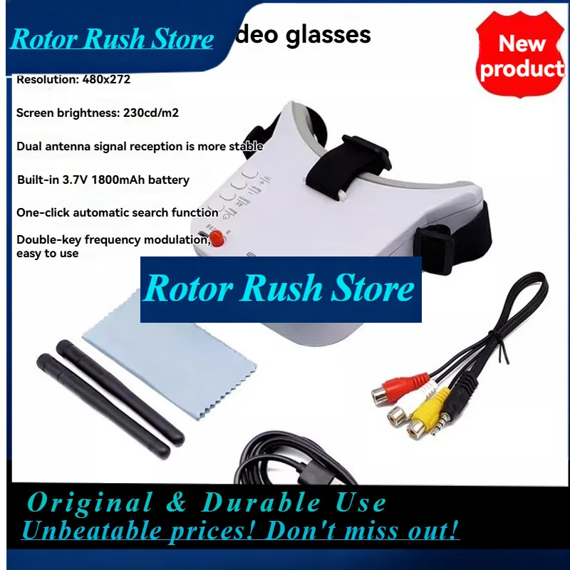 RoRuS5.8G 8018 FPV Video Goggles 3 Inch Dual Antenna 48CH Video Transmission External DVR Supported Stable Signal FPV Accessory