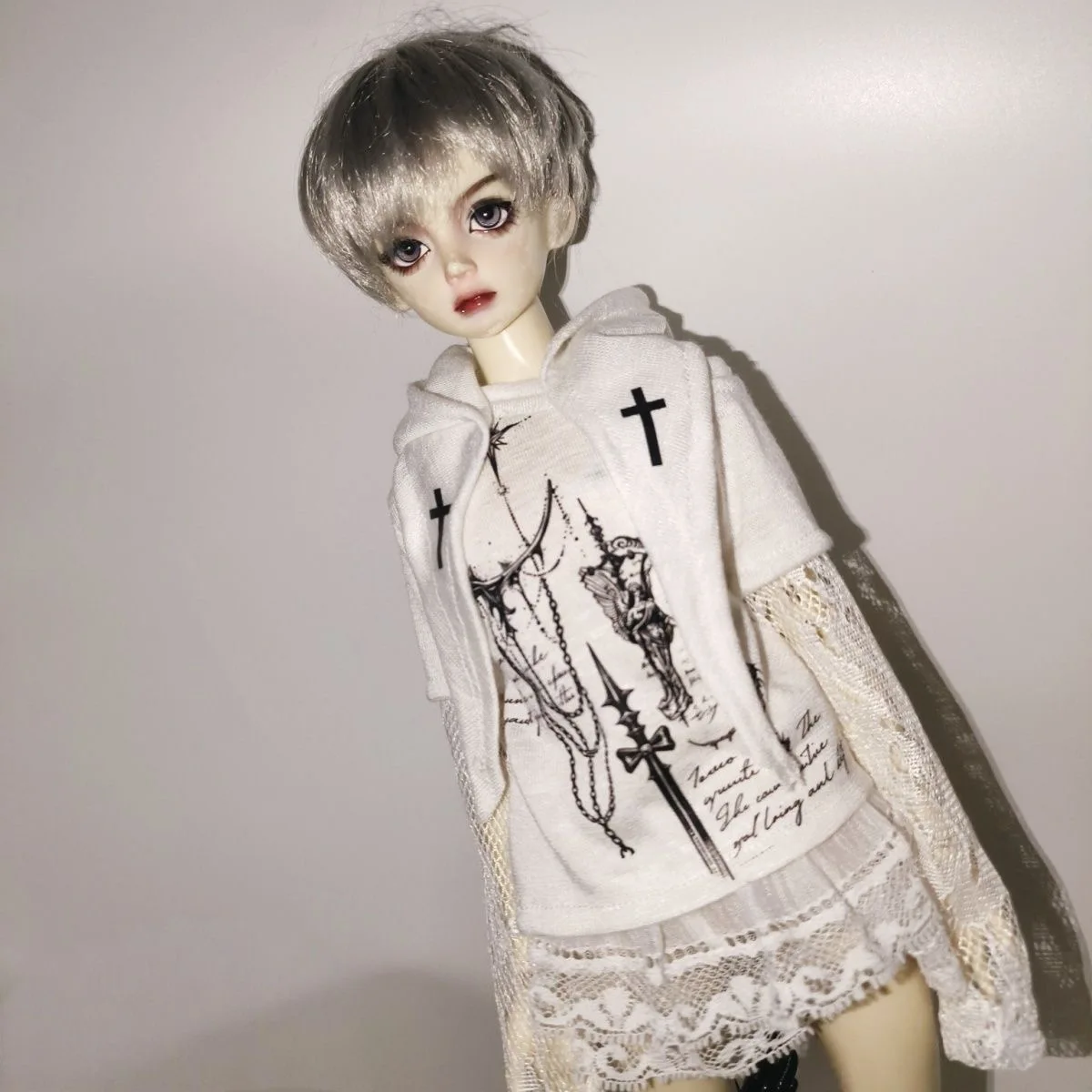 （customization 30day）BJD doll clothes suitable for 1/4 1/6 size white skirts clothing set doll accessories (5 points)