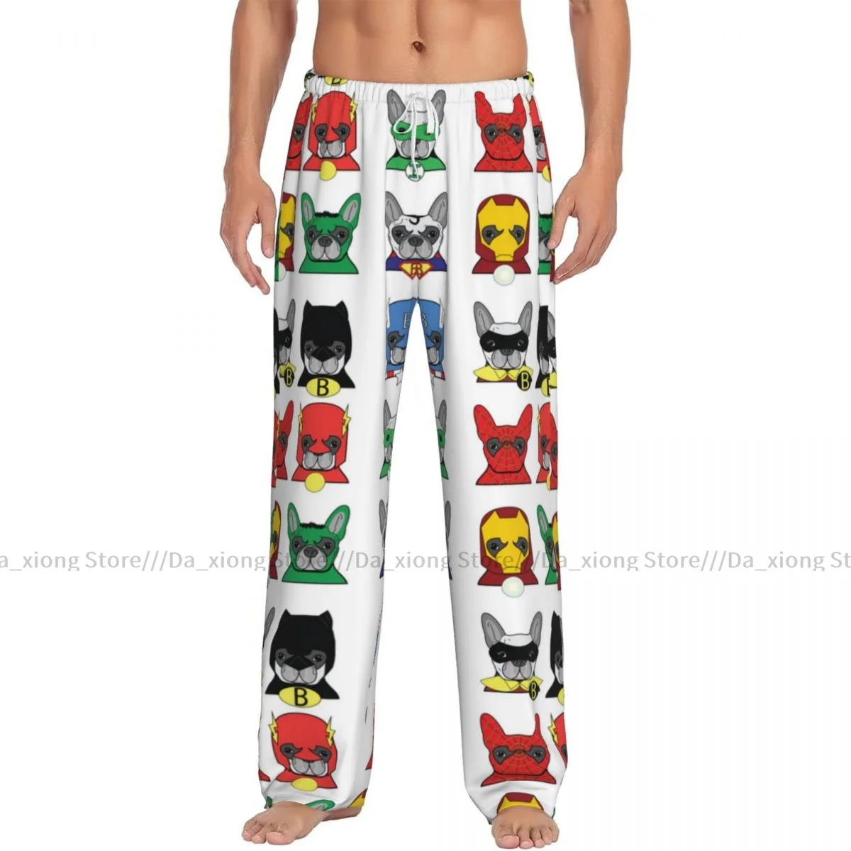 French Bulldog Dog Heroes Icons Mens Pajamas Pyjamas Pants Lounge Pants Sleep Bottoms