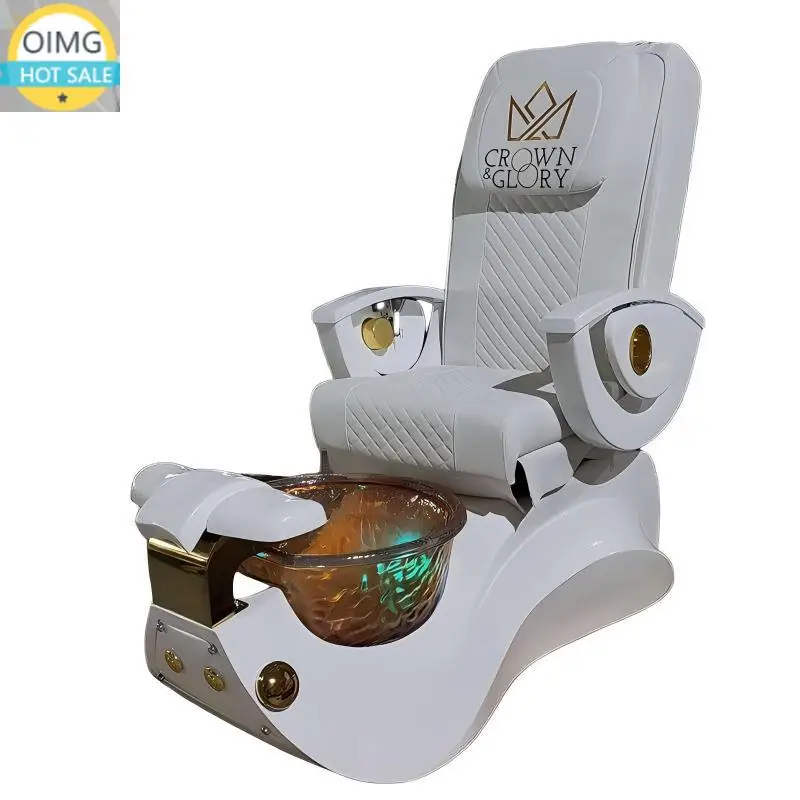 White Luxury Foot Massage Chair With 4 Sets of Simulation Massage Sofa 180 Degrees Spa Manicure Pedicure Chair