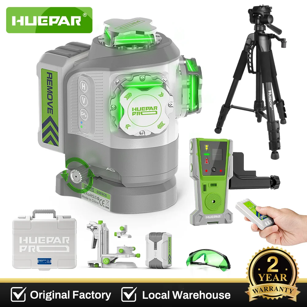 Nivel Láser Huepar Pro Para Exteriores, Autonivelante, Punto Fijo, Alineación De Pivote, Precisión De ±2 Mm, Nivelador Láser De Alta Precisión, Batería De Iones De Litio De 8000 Mah — -52%, 219.91€ Coupon, from 202.99€ – 52% descuento – €202.99