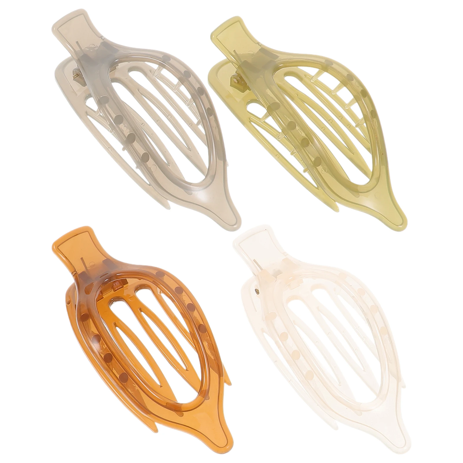 

4 Pcs Acrylic Hair Clips Thick Triangle Claw Decorative Barrettes Women Green Beige Gray Brown Styling Sectioning Gifts