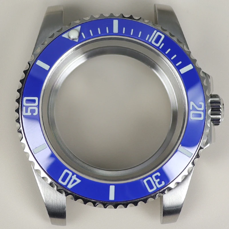 

40mm Water Resistance Watch Case Sapphire Crystal For Seiko NH35 NH36 NH34 8215 2824 Movement 28.5mm Dial SUB Blue Ceramic Bezel