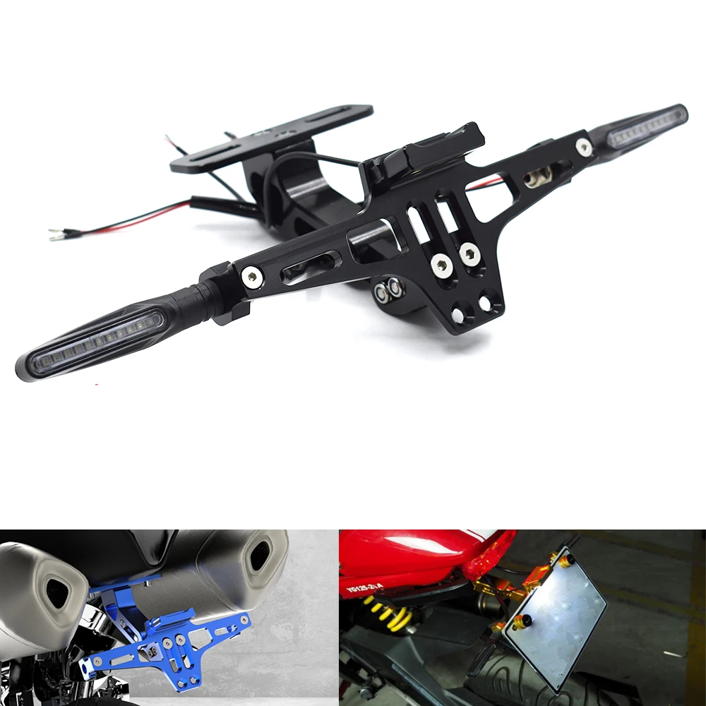 Motorcycle license plate bracket CNC aluminum alloy with LED For Honda CBR650F CBR600RR CBR1000RR CBF600/S CBF1000 CB1000RR