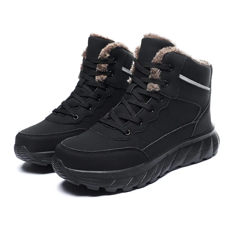 ハンティングブーツ メンズ スノーブーツ 2025 冬用 裏起毛 厚手コットンシューズ 寒さ対策 暖かい作業用 メンズ ハイキングブーツ メンズ