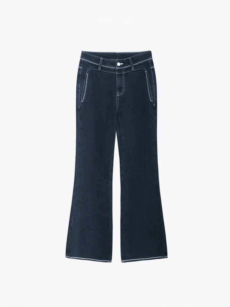 

Forniyoyo Versatile Straight Leg Wide Leg Jeans High Waist Cotton Denim Blue Color Summer Season Ladies Faion Jeans