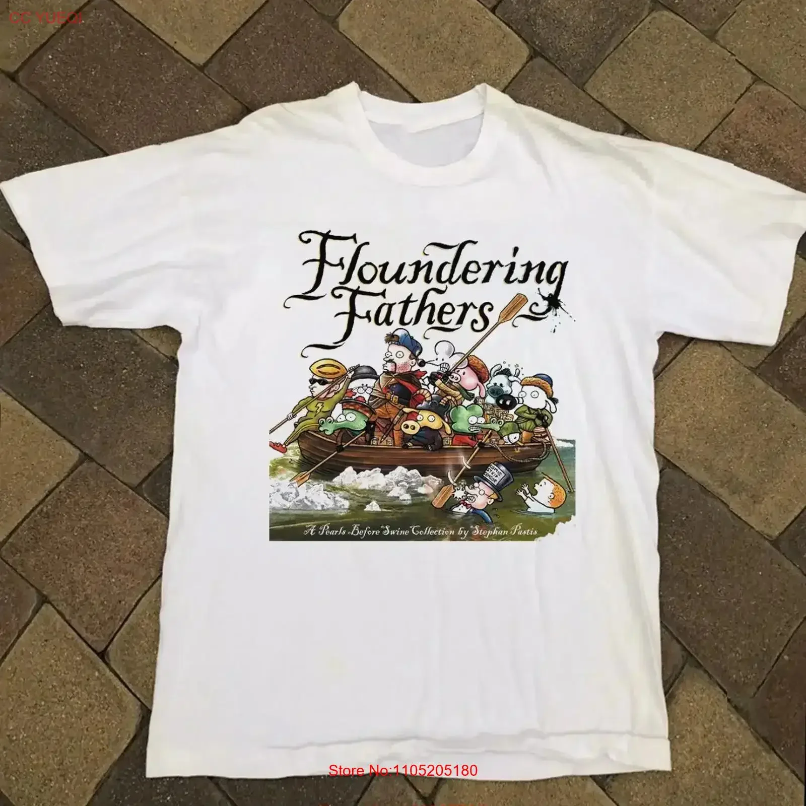 Pearls Before Swine Floundering Fathers Cotton T Shirt SB263 vintage Washed Stylish Top For Everyday Wear Comfortable Stretched