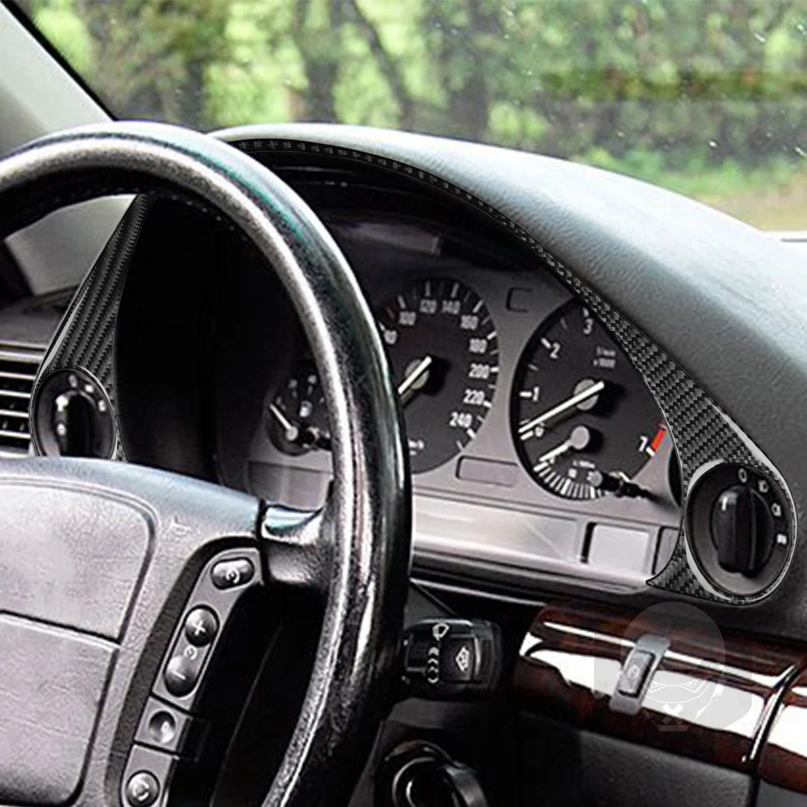 For BMW 740 E38 7 Series Accessories Interior 1994-2001 Speedometer Dashboard Outlet Door Horn Carbon Fiber Cover Stickers Trim