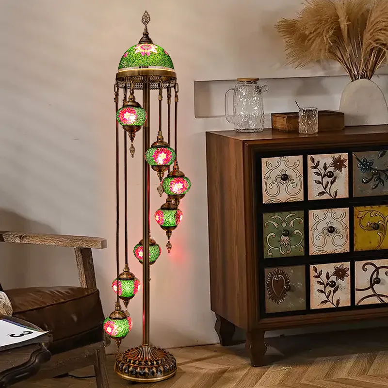 D-floor-standing ornaments romantic handmade xinjiang ethnic style retro living room western restaurant bedroom lamp ornaments