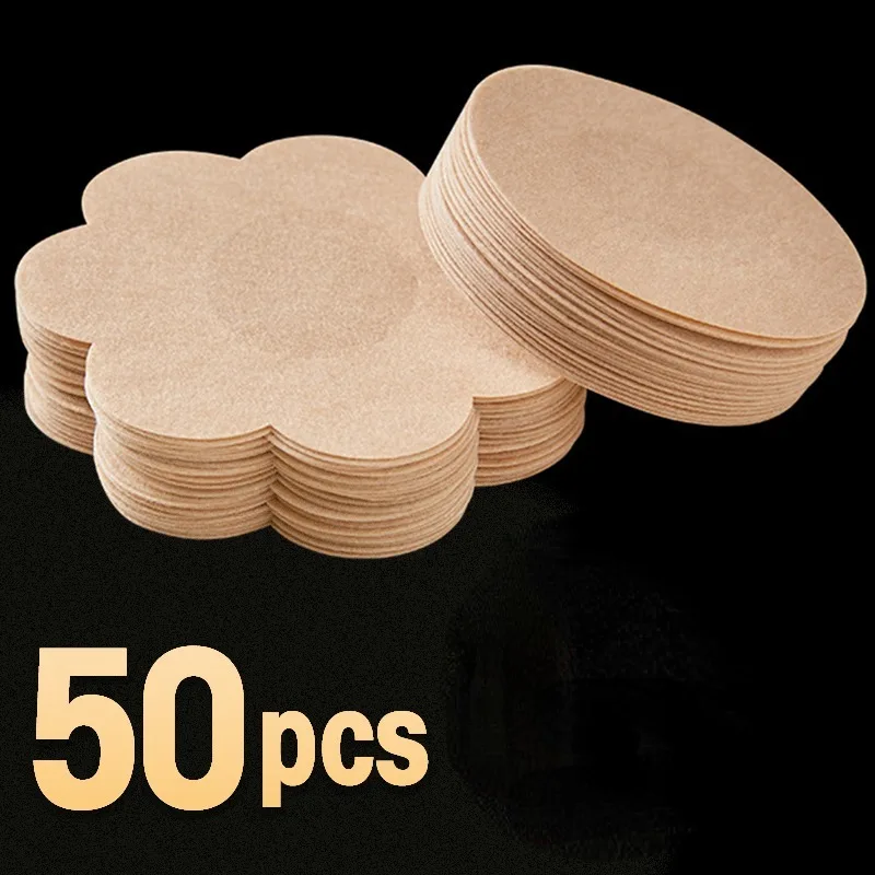 10/50Pcs Cloth Nipple Cover Teat Hide Women Nipple Pasties Piece Breast Petals Invisible Bra Padding Chest Sticker Patch Covers