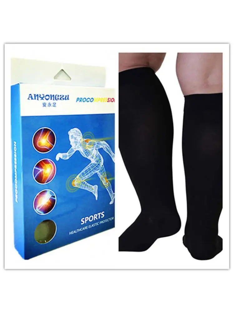 Women's High Quality Medical Stretch Socks Increase Size Venous Compression Pressure 20-30mmhg Sport Compres 5pair/lot 6xl 7xl