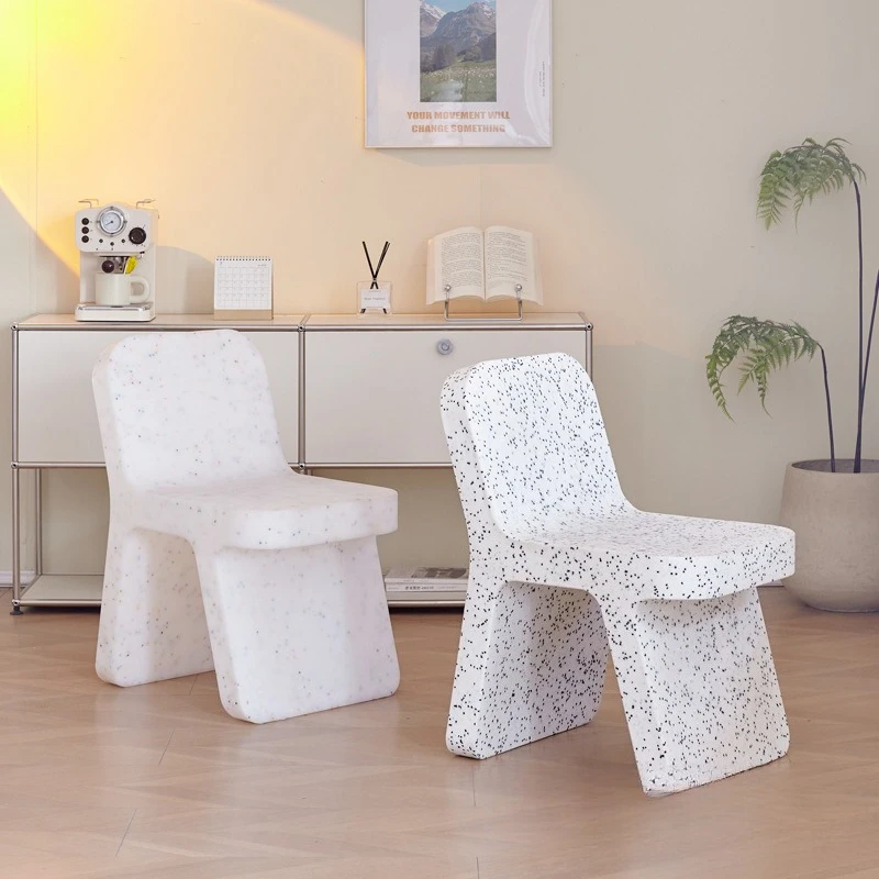 Minimally Designed Living Room Plastic Low Stool for Small Households, Creative Chairs for Thickened Leisure Stools,creamy Style