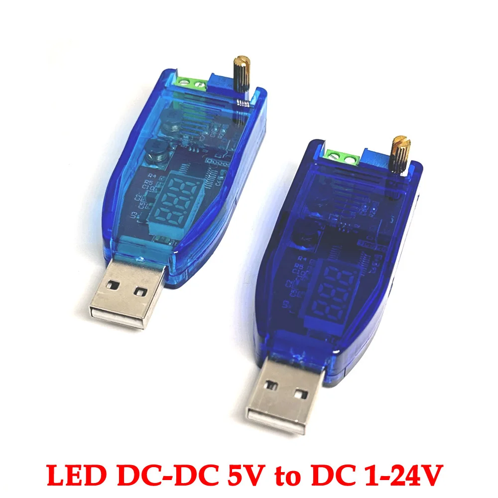 

DC-DC 5V to DC 1-24V LED Adjustable USB Potentiometer Step Up/Down Buck Boost Converter Power Supply Voltage Regulator Module