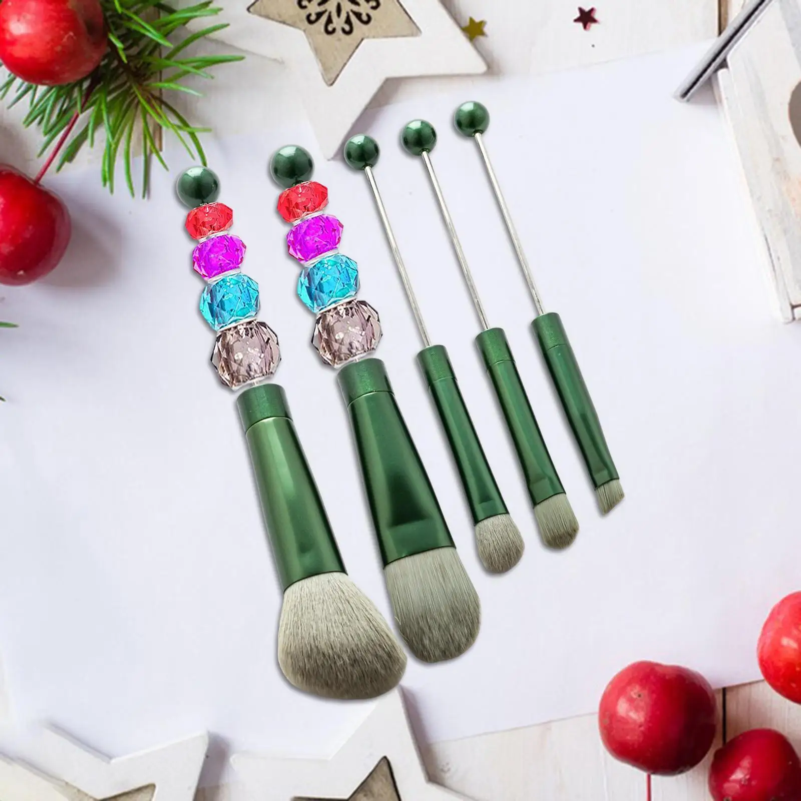 5 Pieces Eye Makeup Brush Set Multi Functional Metal Handle Blending Face Powder Make up Brush Tool Kits for Lady Bestie Sister