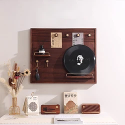 Vertical Electric Meter Box Cover Solid Wood Wall Stickers Power Switch Hide Cover Home Design Painting with Storage Rack Hooks