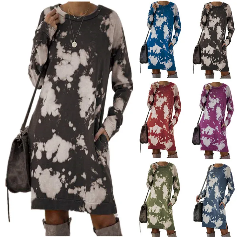 

Осень-зима женская длинная све круглая Ne adient окрашенная принтом макси Dr хлопковая трикотажная юбка миди на талии для поездок на работу