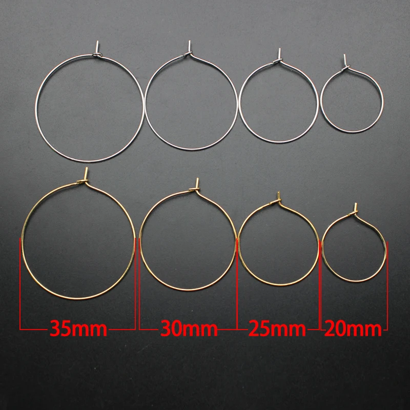 100pcs Wine Glass Charm Rings Wire Hoops Drink Markers White K Color and KC Golden Color 4 Size 100pcs Wine Glass Charm Gift