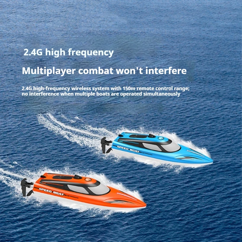 New Remote Control Rc High-Speed Model Boat 2.4g Remote Control Speedboat Children'S Electric Water Toy With Light Boat Model
