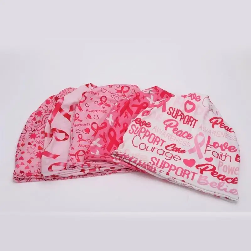 31BB Breast Cancers Awareness Caps Fashion Printed Headwrap Hat Women Head Accessory
