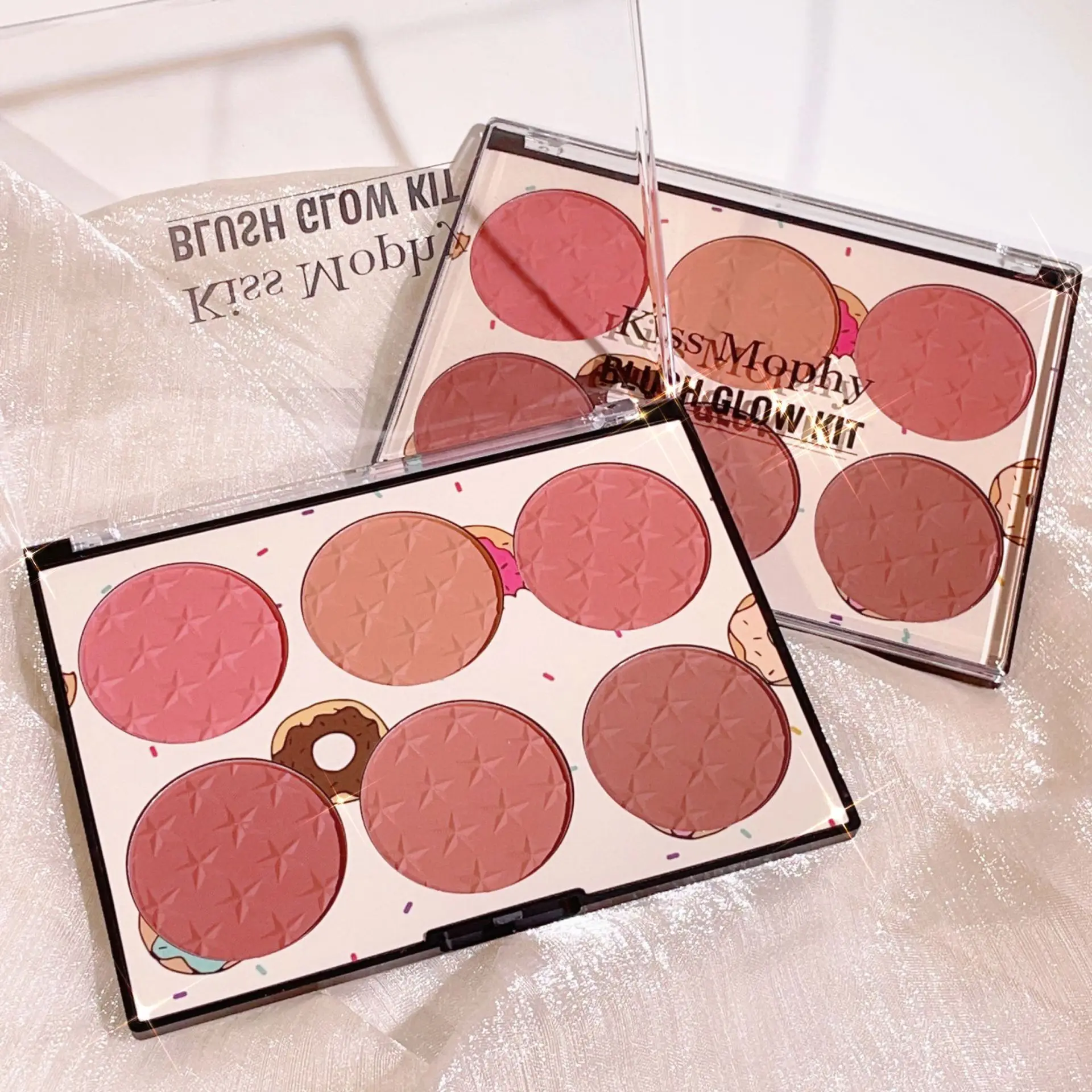 Paleta de blush de 6 cores, efeito fosco, natural de longa duração, alto pigmento, conjunto de maquiagem diária multicolorido fácil de usar para iniciantes
