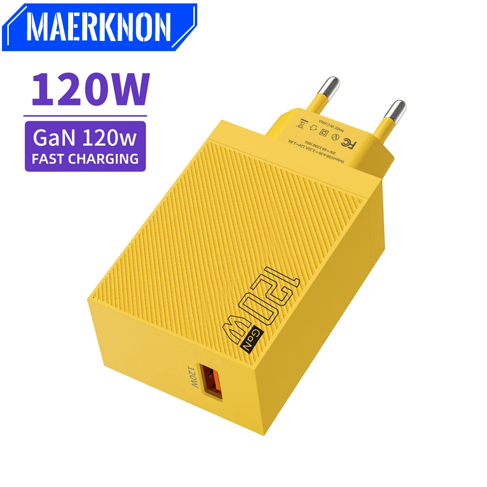 USB Charger 120W QC 3.0 GaN Fast Charging Portable Phone Quick Charge Charger EU/US Plug For iPhone Samsung Xiaomi Wall Charger