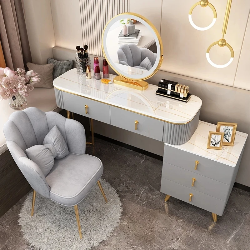 

Luxury Dressing Table Vanity Modern Storage Organizer Cabinet Corner Bedside Table Salon Tocador Maquillaje Bedroom Furniture