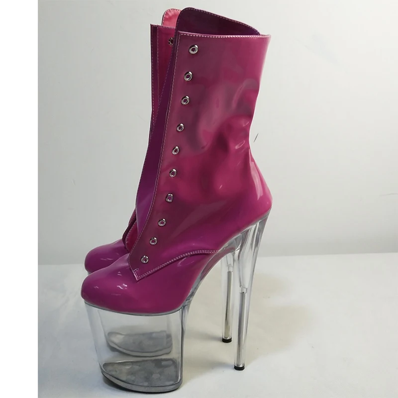 

LAIJIANJINXIA New 20CM/8inches PU Upper Sexy Exotic High Heel Platform Party Women Boots Pole Dance Shoes C061