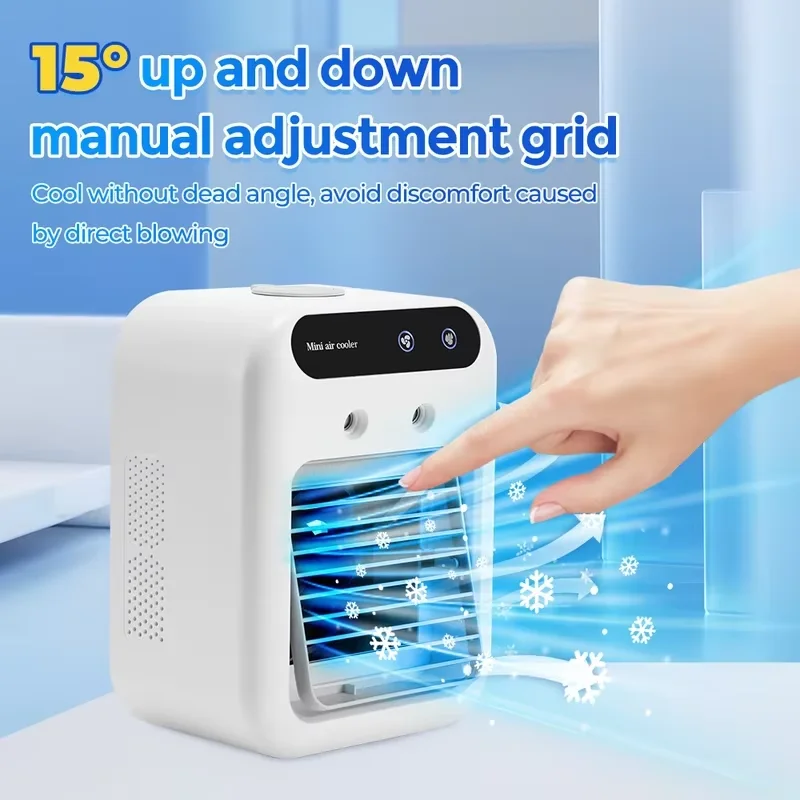 Portable Air Conditioner Cooler Mini Humidifier Car Fan Personal Cooling Fan Rechargeable Summer Ventilation Compact Air Cooler