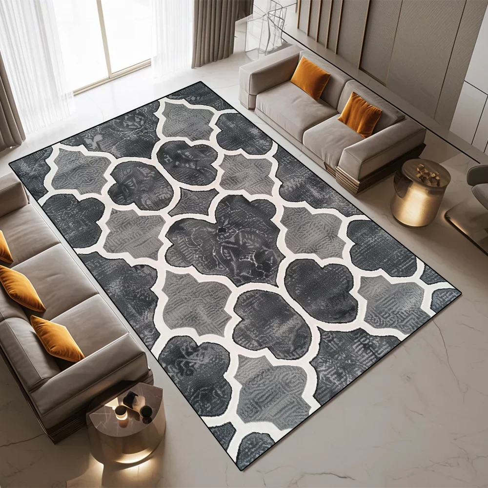 

Minimalist Abstract Area Rug: Machine Washable Non-Slip for Living Room Under Sofa