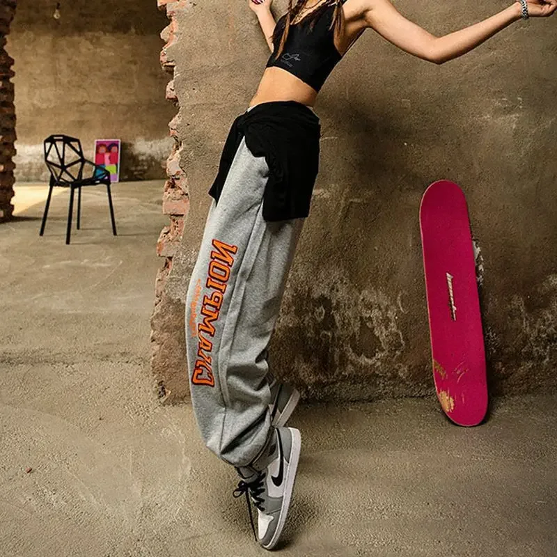 High-Waisted Loose-Fit Spicy Girl Style Jazz Dance Hip Hop Trendy Sport Pants From China Big Size AE Stock Available