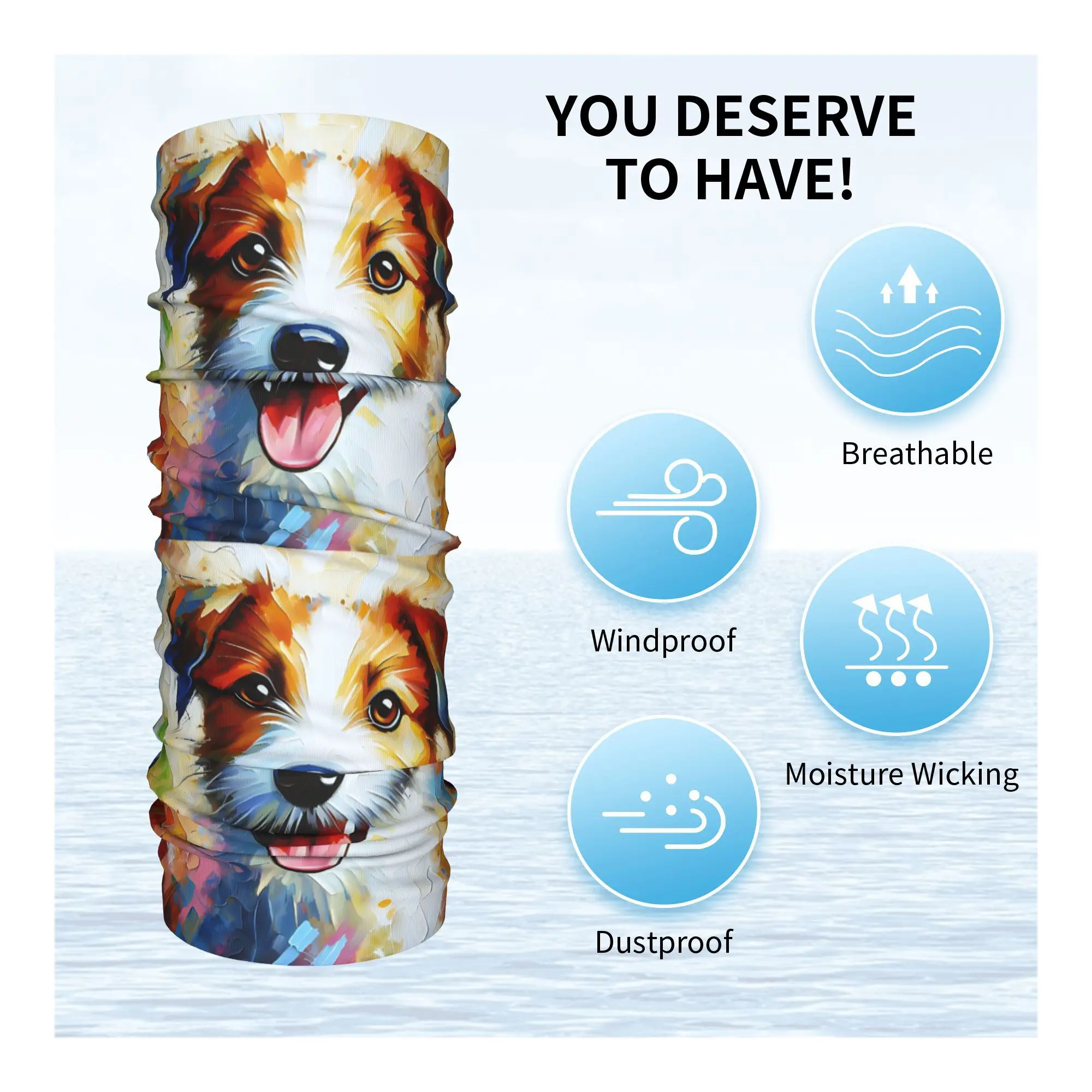 كرومفورلاندر الكلب جاك راسل جحر الاكريليك باندانا غطاء الرقبة المطبوعة وشاح سحري قناع الوجه الدافئ الرياضة في الهواء الطلق للجنسين