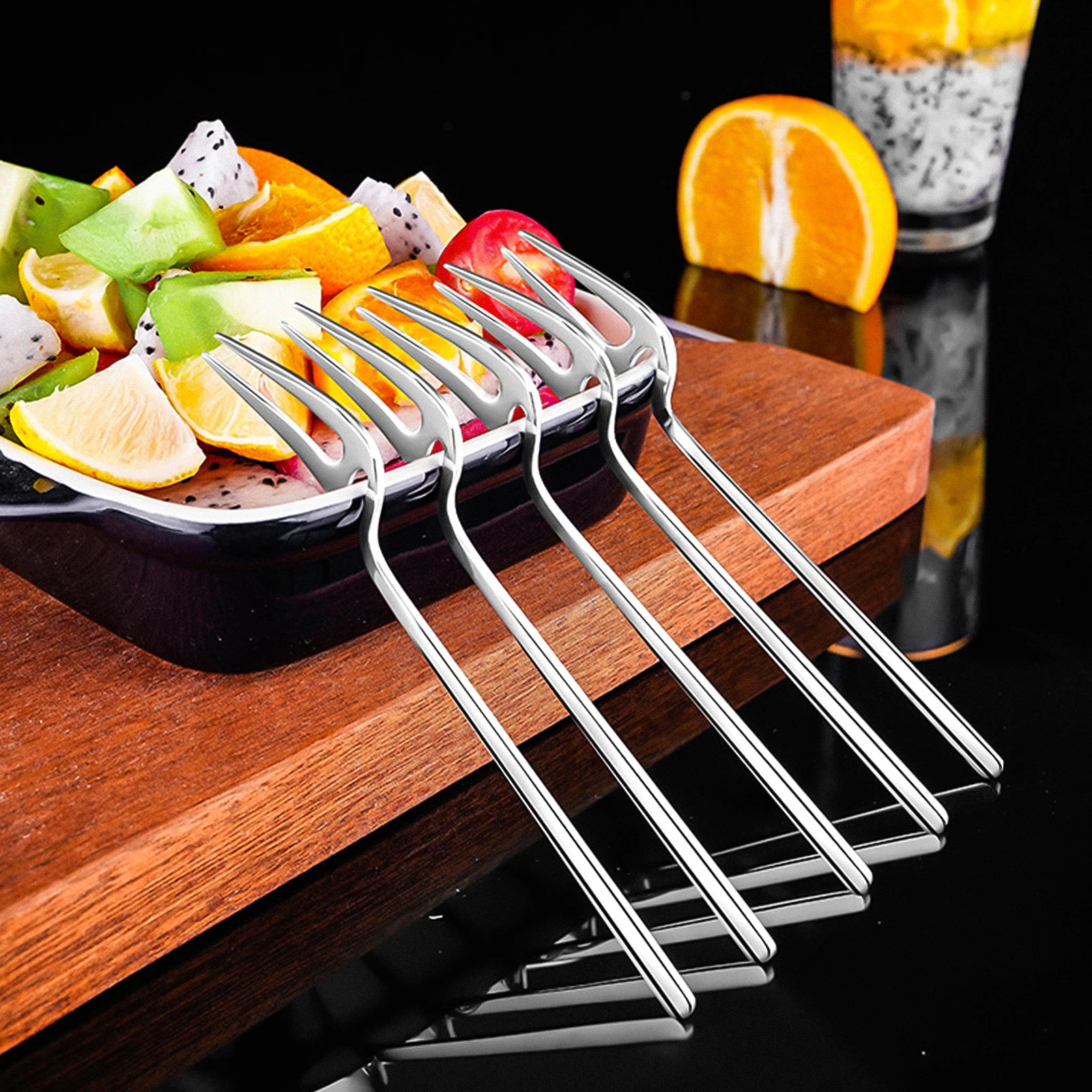 

Base Dinnerware Set Swan Forks Spoons Holder For Fruit Dessert Flatware Anti-Rust Metal Elegant Tableware Home Restaurant