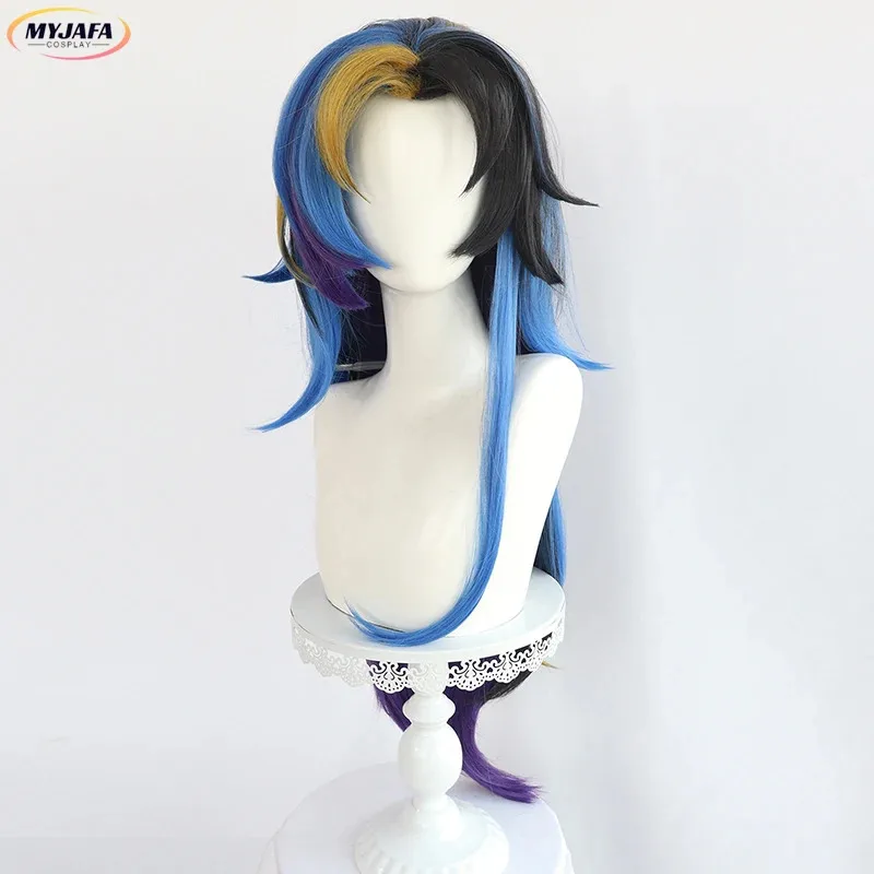 

2025 11 The Unforgotten Yone Wig Heartsteel Cosplay LOL Long Blue Yellow Heat Resistant Synthetic Hair Game Anime Wigs +